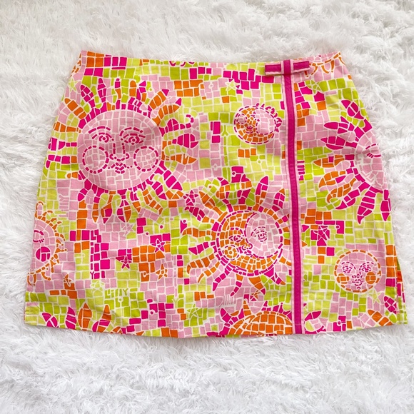 Lilly Pulitzer Dresses & Skirts - Vintage Lilly Pulitzer Mini Skort Cotton Poplin Sun Salute 6